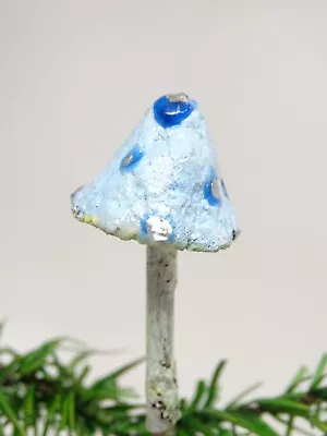 Vintage Czech Hand Made Pulp Paper Mache Mushroom Clip On Christmas Ornament • $6.99