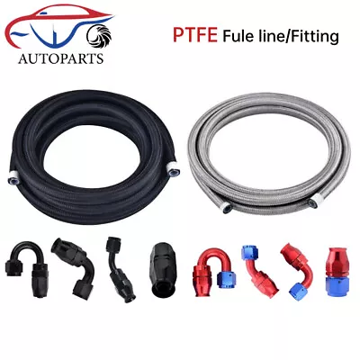 4AN 6AN 8AN 10AN 12AN PTFE Braided Fuel Hose Oil Gas Air & End Fittings Adapter  • $3.95