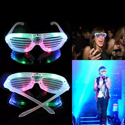 £4.49 • Buy LED Glasses Party Flashing Retro Shutter Slotted Adult Kids Birthday Club Disco