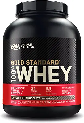 Gold Standard 100% Whey Protein Powder - Double Rich Chocolate 5 Pound (Packagi • $128.92