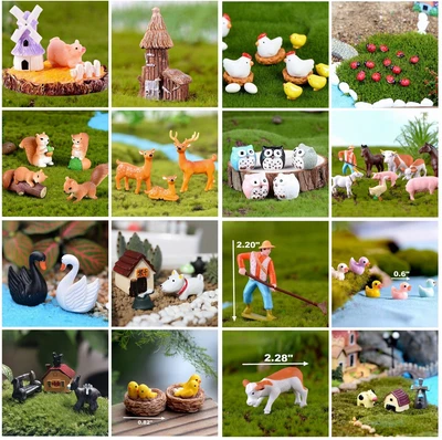 £1.19 • Buy Country Farm Animal Fairy Garden Accessories Miniature Ornament Statue Figurines