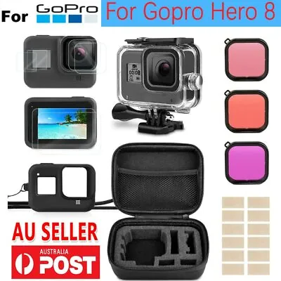 $20.99 • Buy Accessory Kit For Gopro Hero 8 Black Waterproof Housing Carrying Case Filter