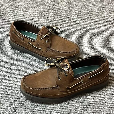 Sperry Top-Sider Boat Shoes Mens 11.5 Brown Leather Mako Collection • $46.72