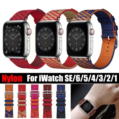 $13.99 • Buy Nylon Sport Leather Band Strap For Apple Watch Series SE 5 4 3 2 1 44 40 42 38ＭＭ