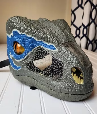 Jurassic Word Raptor Blue Mask Dinosaur 2017 Mattel Chomp N Roar Animated  • $24