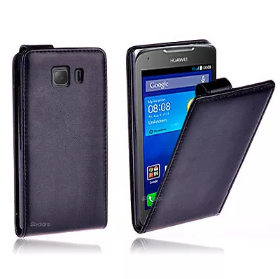 BLACK FLIP Premium Leather Case Cover For Samsung Galaxy Young 2 / G130 • $7.49