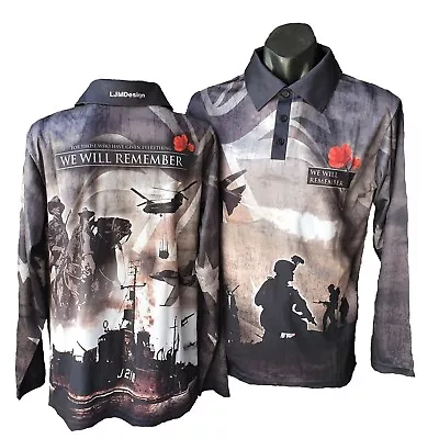 $69.95 • Buy We Will Remember WWI WWII Fishing Shirt By LJMDesign