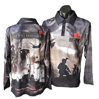 We Will Remember WWI WWII Fishing Shirt By LJMDesign • $69.95