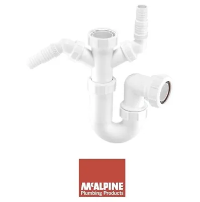 McAlpine WM11 Twin Dual Double Appliance U Bend Waste Sink Trap Washing Machine- • £11.80