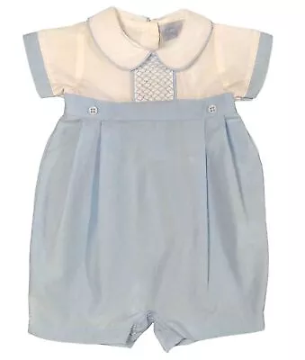 £9 • Buy Baby Boy Romper Spanish Style Smocked Summer Outfit