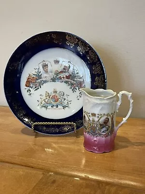 King Edward VII & Queen Alexandra Plate & Mug Commemorative Diff Periods • $45