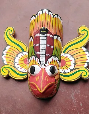 Srilanka Traditional Wooden Hand Corved Traditiona Gurulu Raksha Yaka • $20