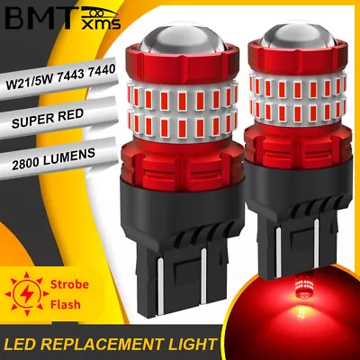 7443 LED Strobe Flashing Blinking Brake Tail Light Parking Safety Warning Bulbs • $13.48