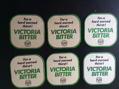 6 X VICTORIA BITTER  “ 1960s Issued  ..   BEER COASTERS Collectable • $2.61