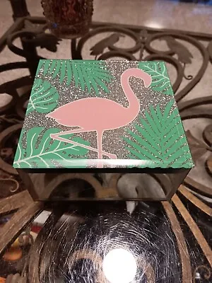 Pink Flamingo Jewelry Trinket Box Mirrored Lined  • $12.95