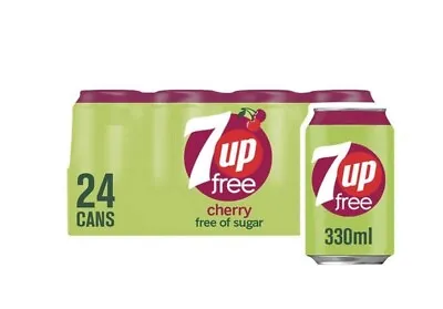 7UP Free - Cherry Flavoured Fizzy Drink Free Of Sugars - 24 X 330ml Cans  • £23.99