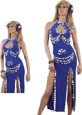 Belly Dance DressCostume Saidi Galabeya Egyptian Oriental Sexy AbayaFallahi • £21.59