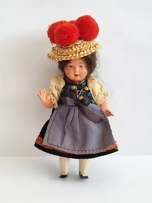 Vintage BLACK FOREST GERMANY National Costume Doll: 14cm - Bollenhut 1960's/70's • £3.99