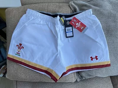 Under Armour Wales Home Rugby Union Shorts 2013-15 Size XL Brand New With Tags • £30