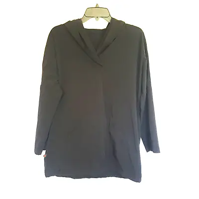 Babette Womens Top Medium Black Hooded Minimalist Stretch Lightweight Jacket • $40