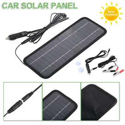 5W 12V Portable Solar Panel Trickle Charger Car Battery Maintainer For Boat RV • £13.29