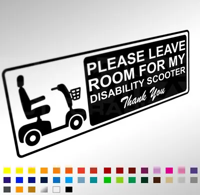 £2.49 • Buy Disabled Awareness, Disability Scooter Mobility Car Park Car Van Sticker Decal