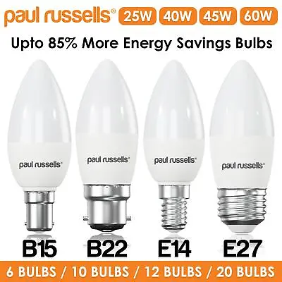 £12.99 • Buy LED Candle Bulb Warm Cool White Day Light Energy Saving SES E14 E27 B15 B22 Lamp