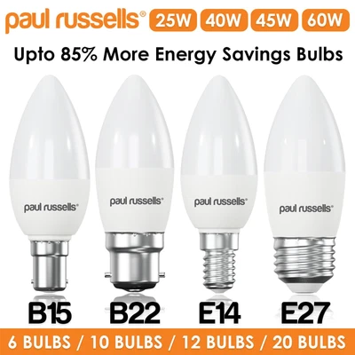 £34.99 • Buy LED Candle Bulb Warm Cool White Day Light Energy Saving SES E14 E27 B15 B22 Lamp