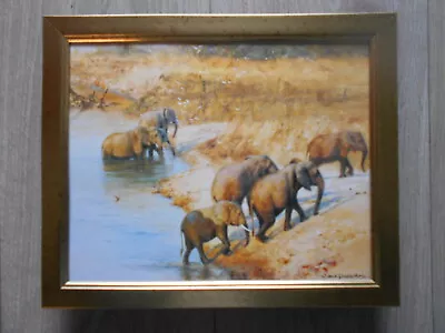 David Shepherd  Print 'The Crossing' Elephants FRAMED • £22