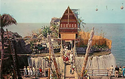 Postcard Pacific Ocean Park Amusement Park Santa Monica CA South Sea Island • $11.69