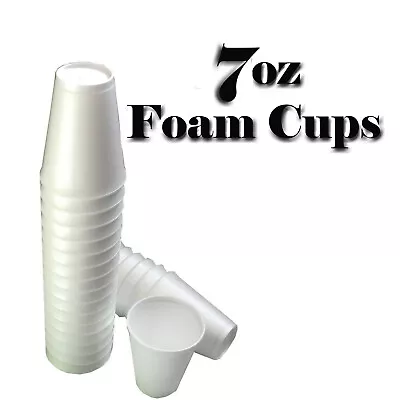 £9.99 • Buy 7oz FOAM Polystyrene CUPS White Cup HOT DRINKS TEA CUP PARTY EVENTS
