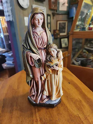 11  QC Brand Composite Vintage Vatican Souvenir Mary & Child W/bible Statue • $8.99