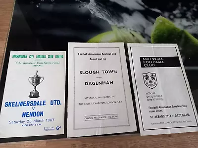 FA Amateur Cup Semi-Final Programmes 1967 1970 & 1971 • £0.99