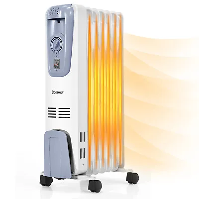 $79.49 • Buy 1500W Electric Oil Filled Radiator Space Heater 7-Fin Thermostat  Room Radiant