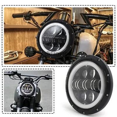 Universal 7''LED Headlight Day Running Light W/ Turn Fit For Harley Yamaha Honda • $21.16