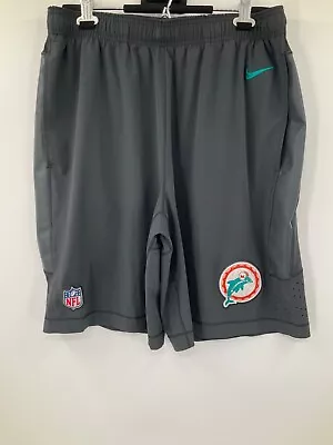 Miami Dolphins Game Used Grey Nike Practice Shorts W/ Throwback Logo Size: Large • $88