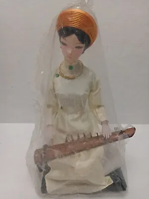 Vintage Vietnamese Doll With Her Dan Tranh Musical Instrument Brand New! • $27.99