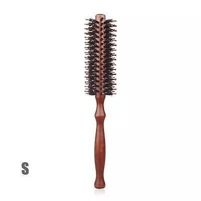 Wooden Round Hair Brush Hairbrush Natural Boar Bristle Hair Comb Hair Styling UK • £6.46