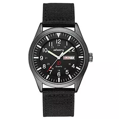 Infantry Men's Military Watch Analogue Causal Black Waterproof Wrist Watches NEW • £29.99