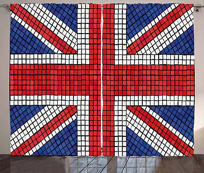 Union Jack Curtains Mosaic British Flag • £39.99