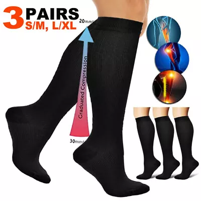 3Pairs Soothe Socks Close Toe For Neuropathy Compression Ankle Compression 20-30 • $26.42