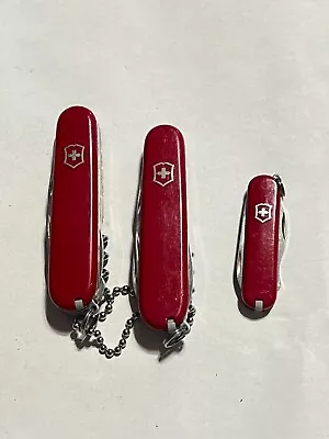 Lot Of 3 Victorinox Swiss Army Knives - Climber - Spartan - Rally • $24.99