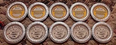 Lot Of 10 Ira D. Whitney Stamford VT Milk Bottle Caps With Milk Topper Lid's • $39.99