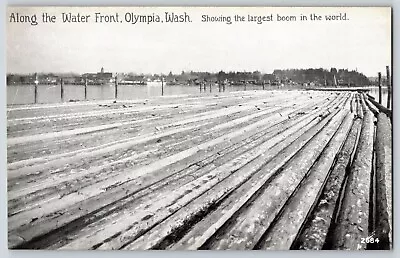 Postcard Along The Waterfront Olympia Washington - Logging Lumber • $3.88