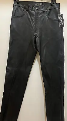 Men's Real Leather Pant MotorCycle Pants5 Pockets Black Pant Jean Style - NEW • $89.99