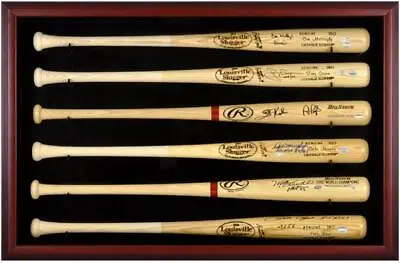 Baseball Bat Display Case With Mahogany Frame For 6 Bats - Fanatics • $199.99