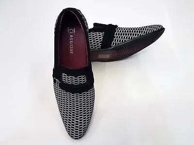 New Men's Italian Style Slip On Wedding Shoes Smart Formal Party Jazz Spat Funky • £24.99