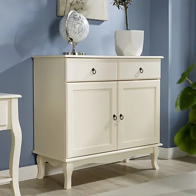 £129.99 • Buy Cream Sideboard 2 Drawer 2 Door Storage Cabinet French Inspired Sculpted Legs