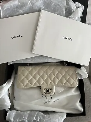 $9500 • Buy Chanel Classic Flap Medium White Pearl Caviar