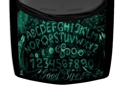 $187.55 • Buy Grunge Ouija Board Spiritual Truck Hood Wrap Vinyl Car Graphic Bright Teal